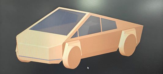 Tesla Cybertruck wooden car